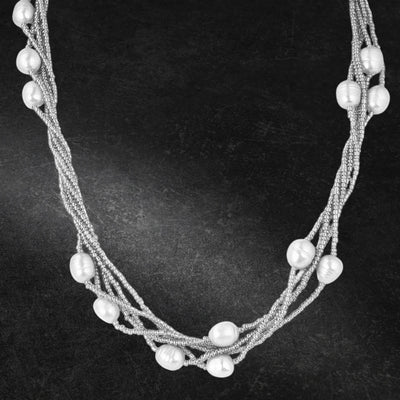 Daniel Steiger Dove Silver Pearl Necklace