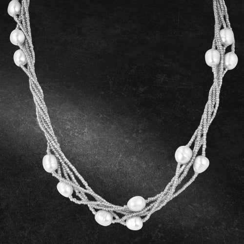 Daniel Steiger Dove Silver Pearl Necklace