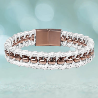 Daniel Steiger Melrose White Leather Bracelet