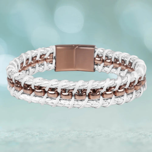 Daniel Steiger Melrose White Leather Bracelet