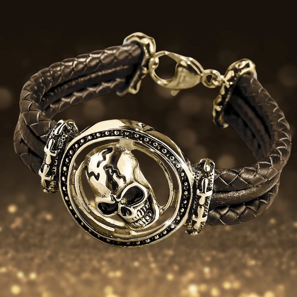 Daniel Steiger Skull Arena Gold Bracelet