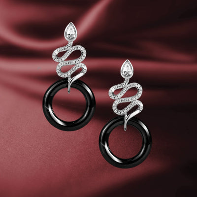 Daniel Steiger Ceramica Serpent Earrings