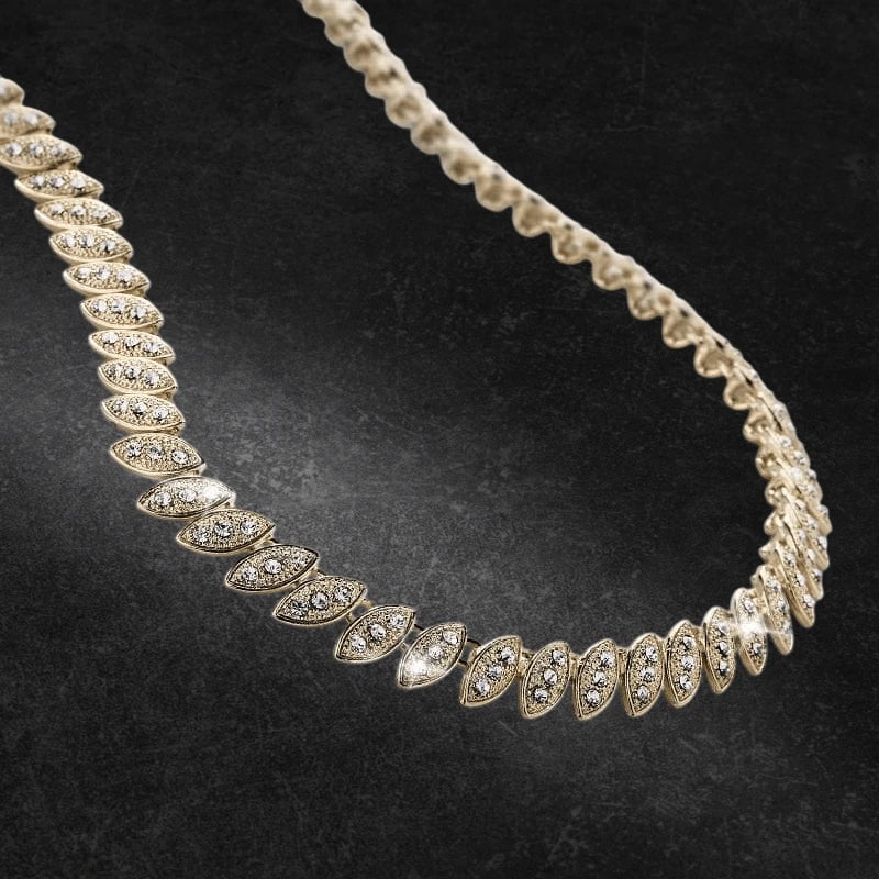 Elegant Captivating Leaf Necklace for female, featuring gold plating and a detailed leaf-inspired design with sparkling accents, perfect for refined jewelry collections.