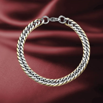 Daniel Steiger Double Curb Gold Edged Bracelet