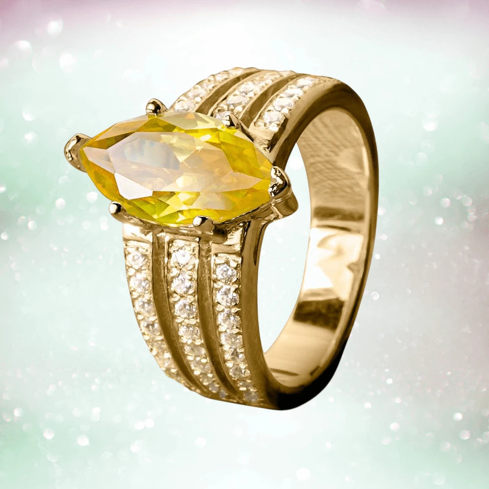 Daniel Steiger Golden Antoinette Marquise Ring