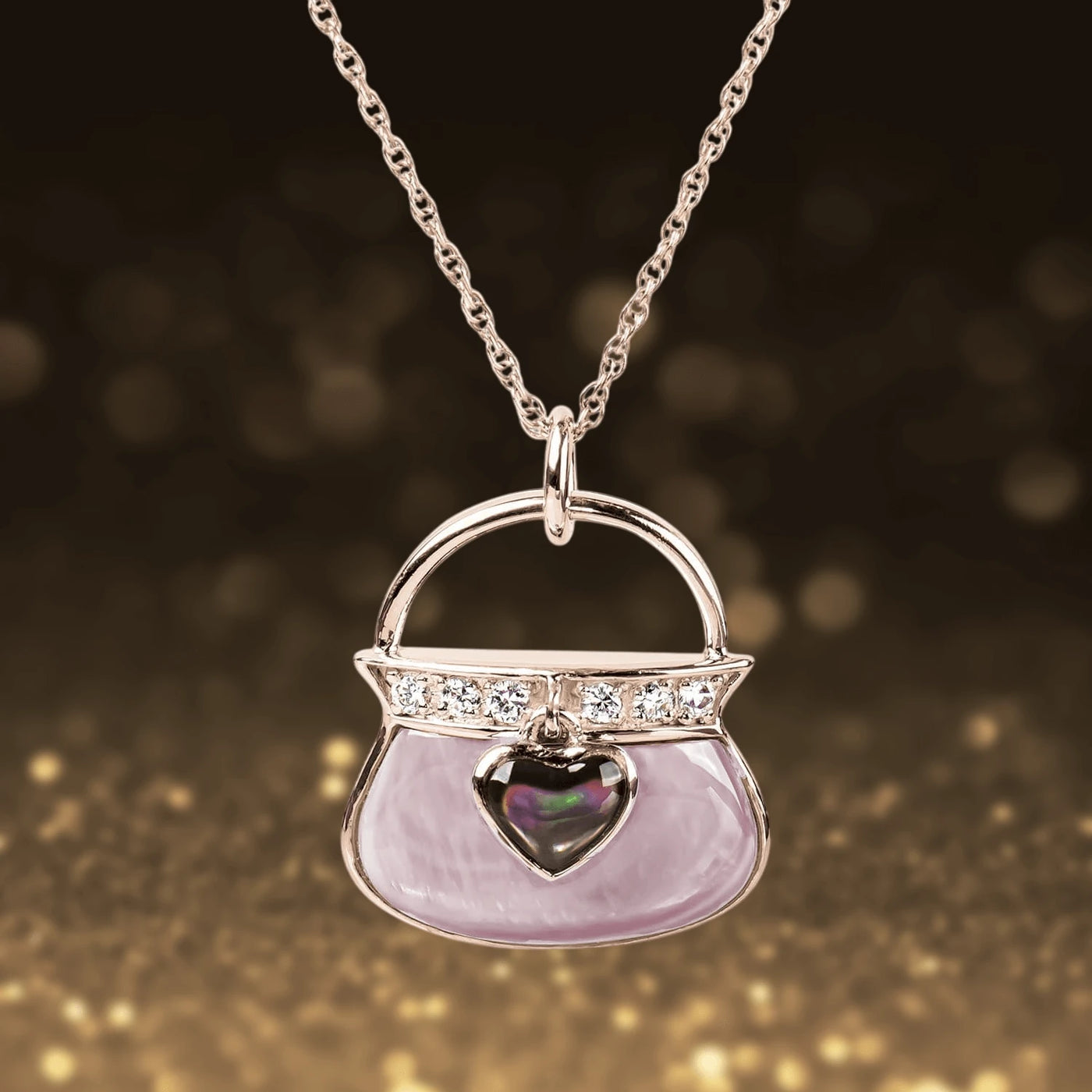 Daniel Steiger Panache Mother Of Pearl Handbag Rose Gold