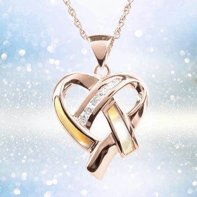 Daniel Steiger Opal Heartbeat Rose Gold Pendant