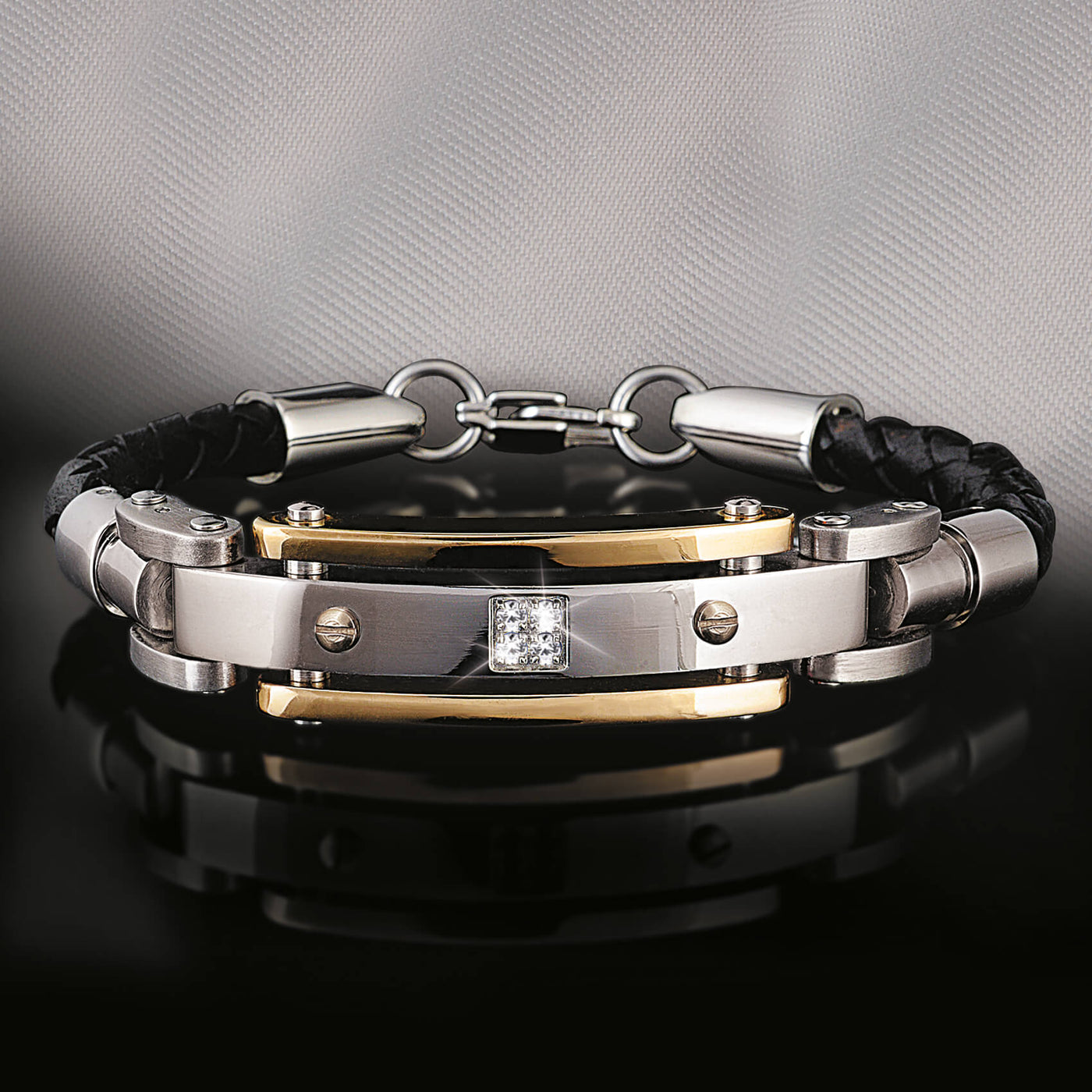Daniel Steiger Men's Diamond Leather Bracelet