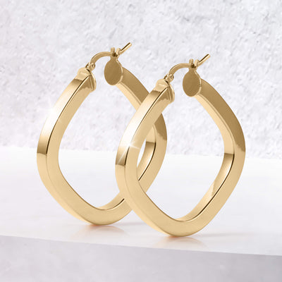 Daniel Steiger Hoopla Square Creole Earrings