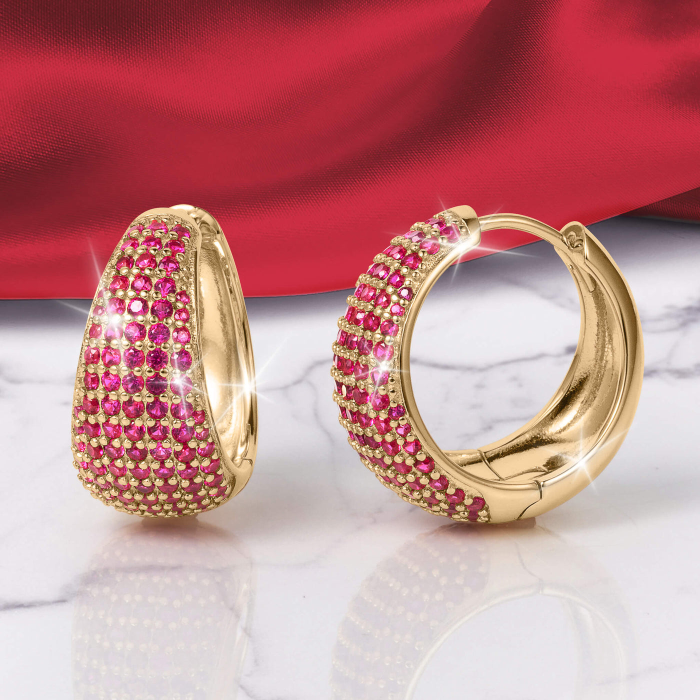 Daniel Steiger Nova Vivid Red Hoop Earrings