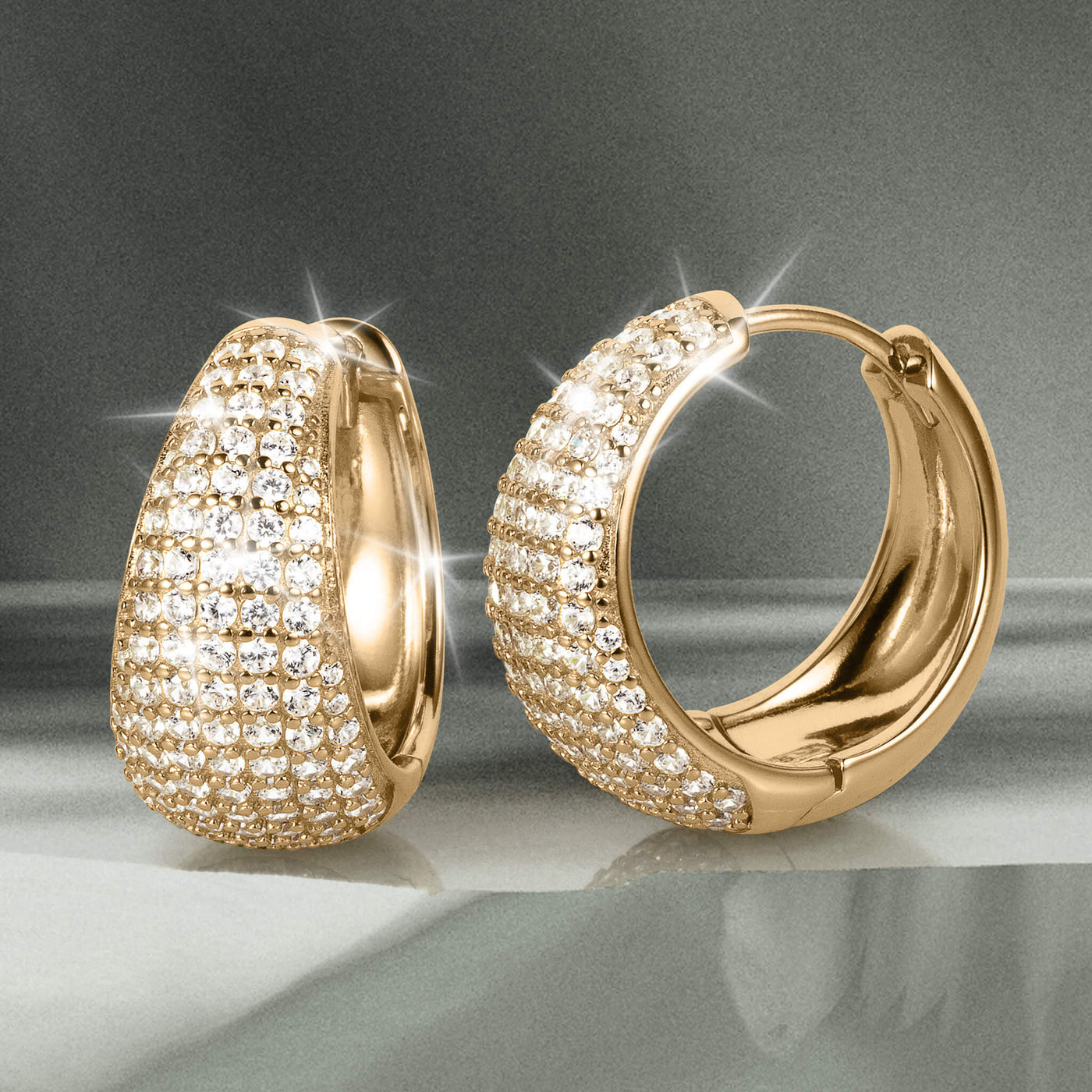 Daniel Steiger Nova Radiance Gold Hoop Earrings