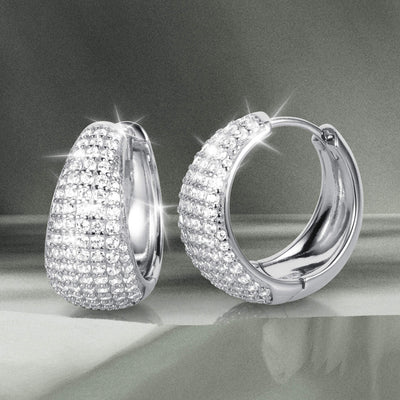 Daniel Steiger Nova Radiance Silver Hoop Earrings