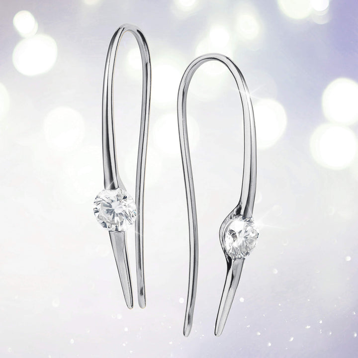 Daniel Steiger Lumnious Moissanite Silver Threader Earrings