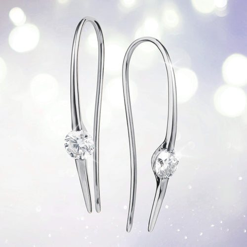 Daniel Steiger Lumnious Moissanite Silver Threader Earrings