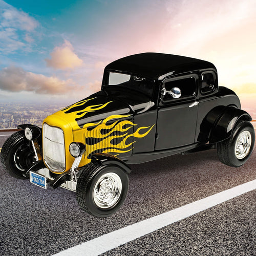 1932 Ford Coupe - Black & Yellow Flames