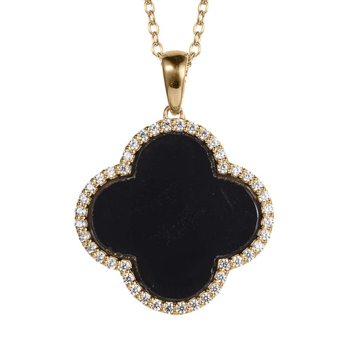Daniel Steiger Fortuna Clover Onyx Pendant