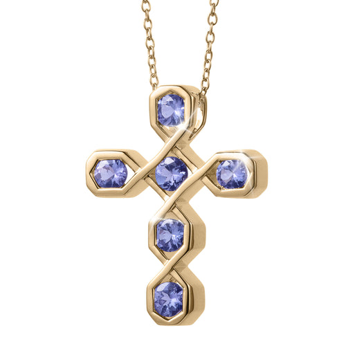 Daniel Steiger Amani Tanzanite Cross Pendant