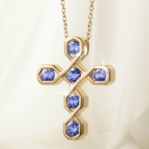 Daniel Steiger Amani Tanzanite Cross Pendant