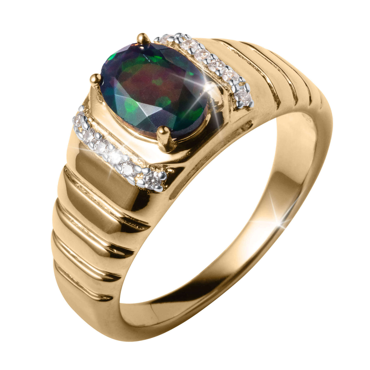 Daniel Steiger Nebula Black Opal Men's Ring