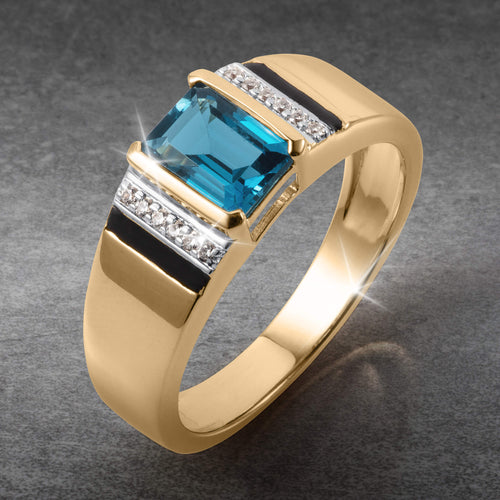 Daniel Steiger Knightsbridge London Blue Topaz Men’s Ring