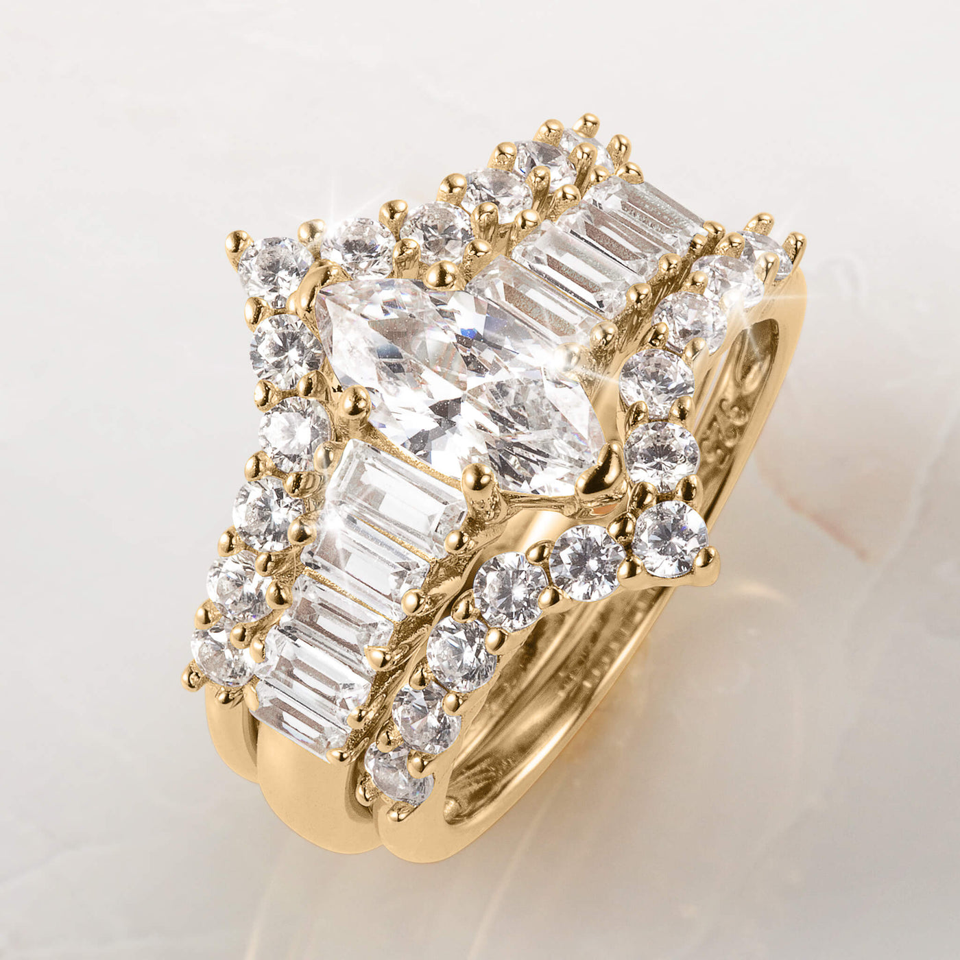 Daniel Steiger Illumina Marquise Bridal Ring Set