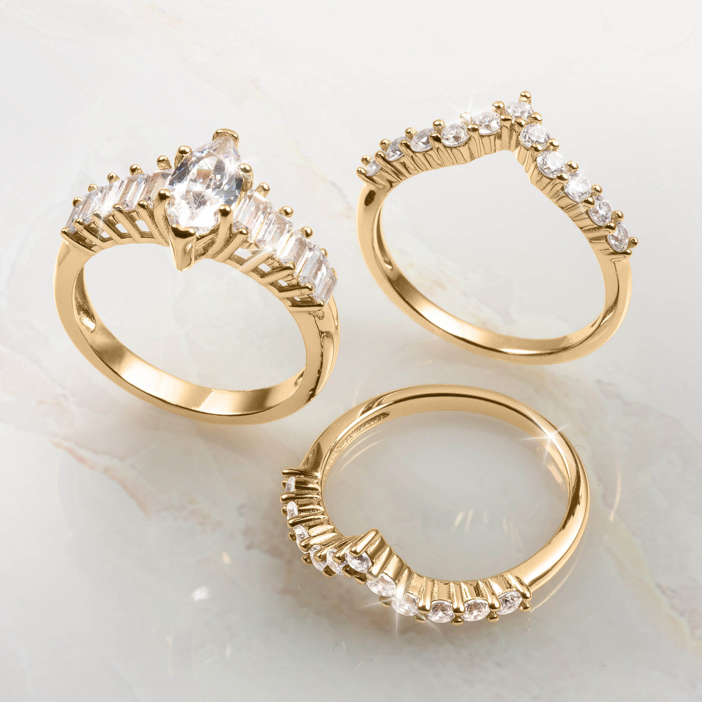 Daniel Steiger Illumina Marquise Bridal Ring Set