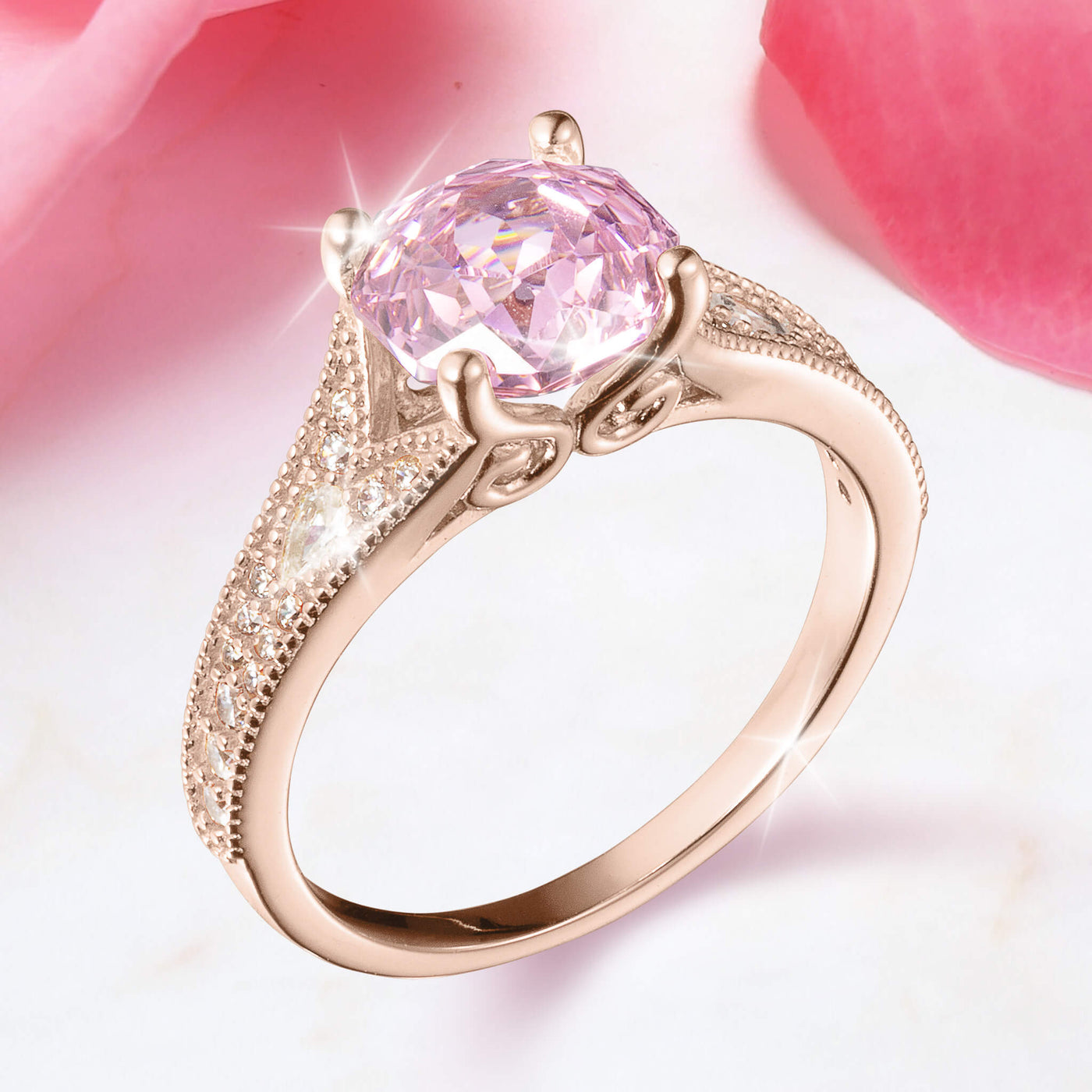 Daniel Steiger Enchanted Rose Pink Ladies Ring