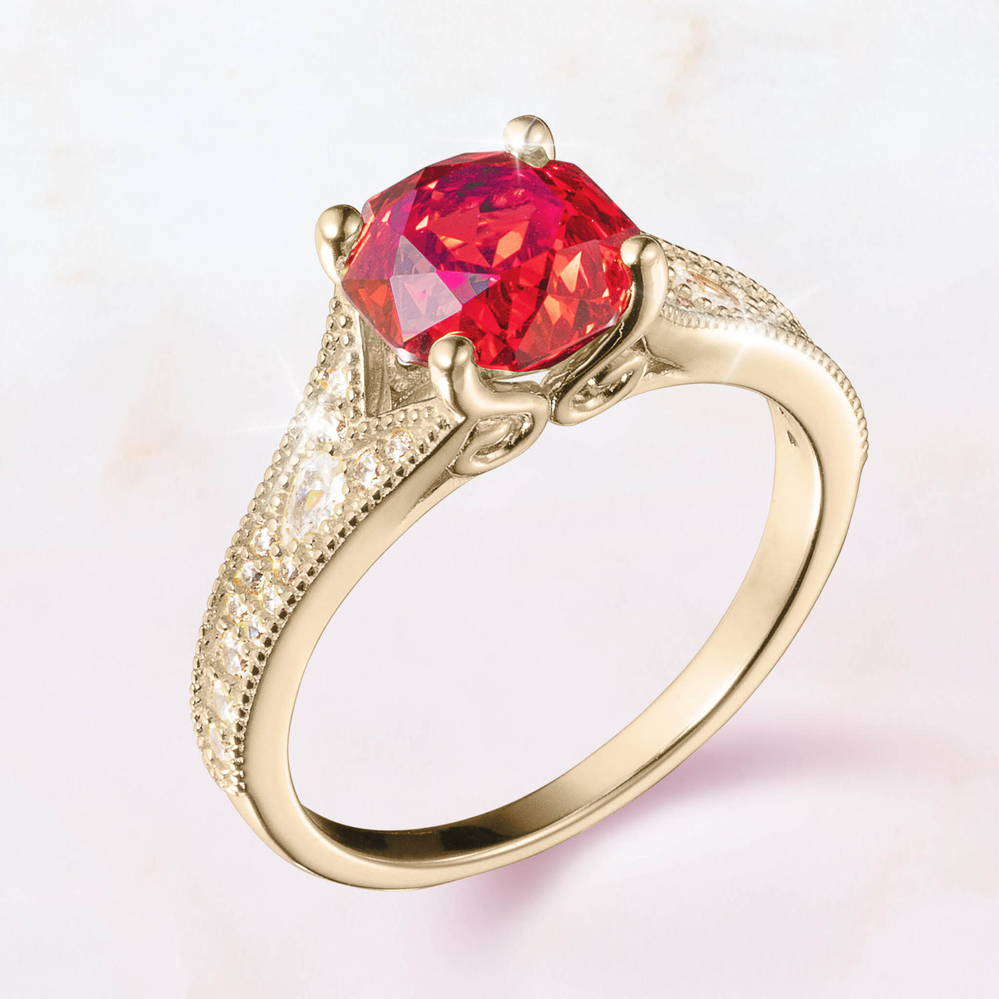 Daniel Steiger Enchanted Rose Red Ladies Ring