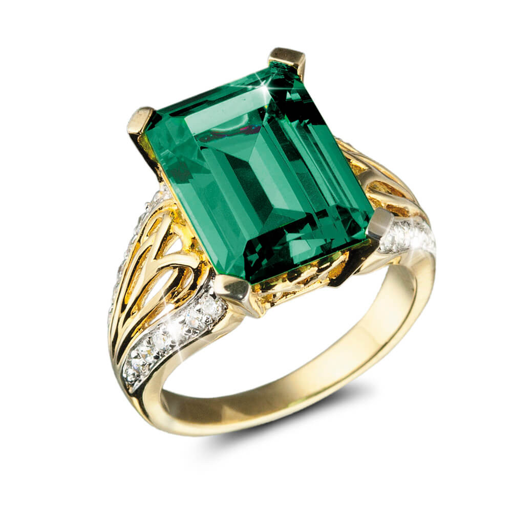 gold and green ring