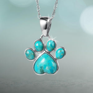 Turquoise Paw Pendant