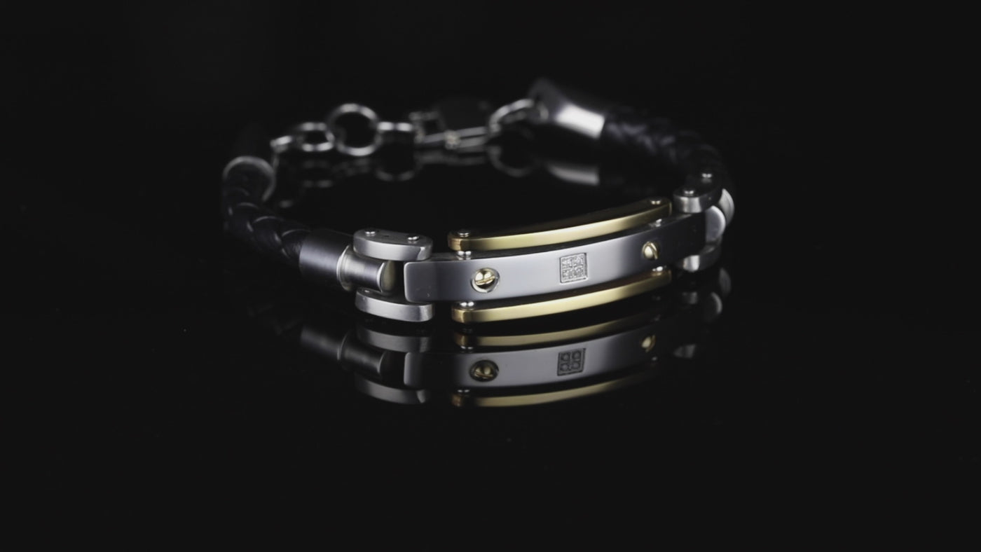 Men's Diamond Leather Bracelet