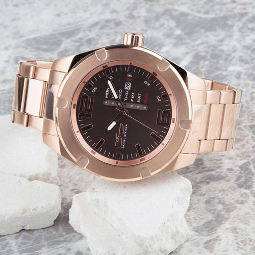 Daniel Steiger Linear Day Date Rose Gold Watch