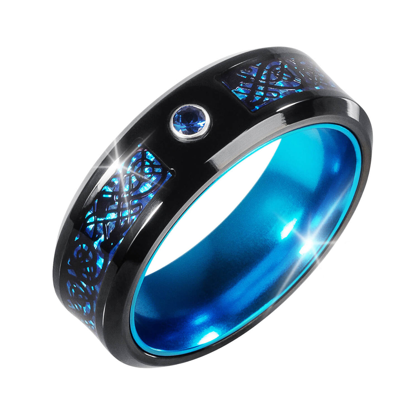 Daniel Steiger Blaze Blue Band Men's Ring