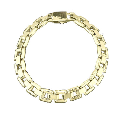 Milano Bracelet featuring a bold gold plating over stainless steel, designed for men with a modern, geometric link style ideal for sophisticated jewelry collections.