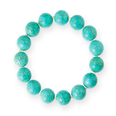 Turquoise and Tiger's Eye Bracelet featuring polished turquoise gems accented with gold plating, designed for women seeking elegant and natural jewelry.