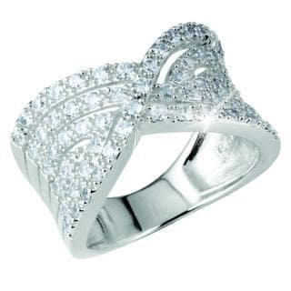 Paris Ring crafted in sterling silver, featuring a dazzling design with multiple rows of sparkling stones, perfect elegant jewelry for women.